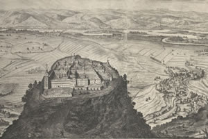 Matthäus Küsel: Panorama with Danube and the Göttweig Abbey, 1668 (detail)